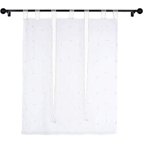 Rideau Voile - Rideau à Oeillets - 100 cm x 140 cm - Polyester - Pour Cuisine Salon Chambre - 1 Pièce (1/5)
