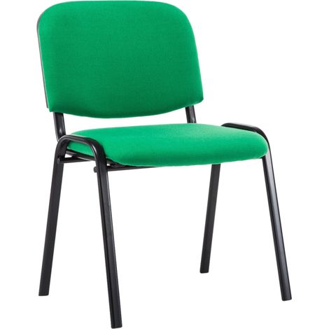 Sedia visitatore impilabile area attesa in tessuto verde, base a 4 gambe in metallo nero 100003399