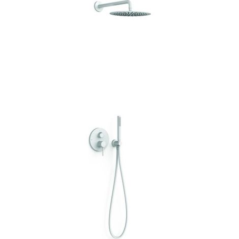 Kit mitigeur encastré 2 voies Rapid‑box pour douche Study Blanc mat - TRES 26238004BM