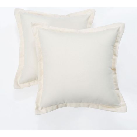 HOMESCAPES Natural Plain Outdoor Cushion 45 x 45 cm, Set of 2