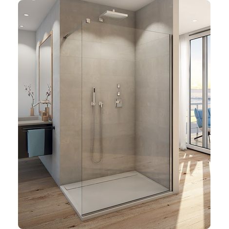 Paroi de douche fixe WALK IN EASY - verre sécurité : 8 mm - Dimensions : L 1200 x H 2000 mm - vitrage transparent - M0491 (1/3)