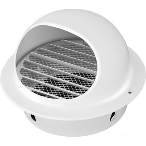 Grille de ventilation en acier inoxydable, grille dôme avec moustiquaire, pour ouverture de diamètre 200 mm, blanche (1/5)