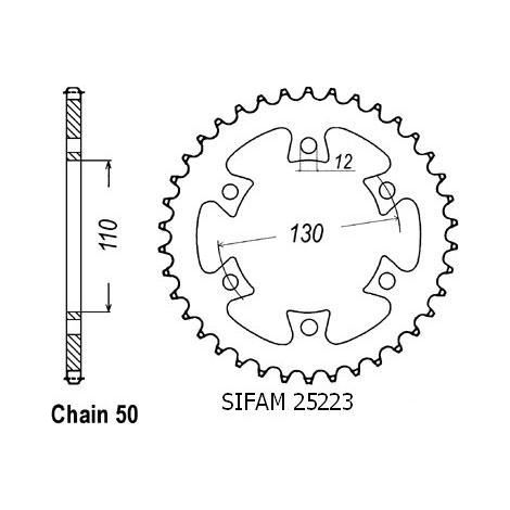 Couronne Acier - 530 - 36 Dents - Made in Germany