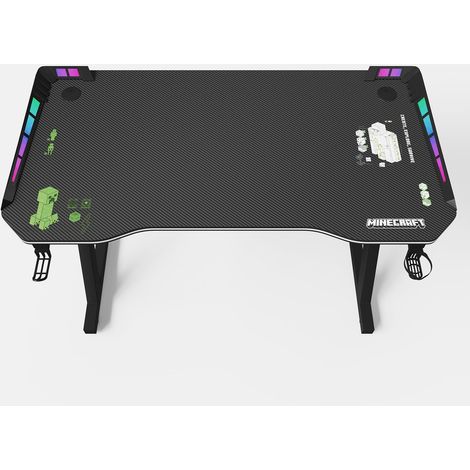 Bureau Gaming avec LED, Support Casque (1/5)