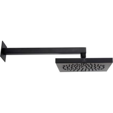 Pomme de tête Cube 210mm avec bras de fixation mural noir mat BLACK & WHITE - BOSSINI H69720G073 (1/2)