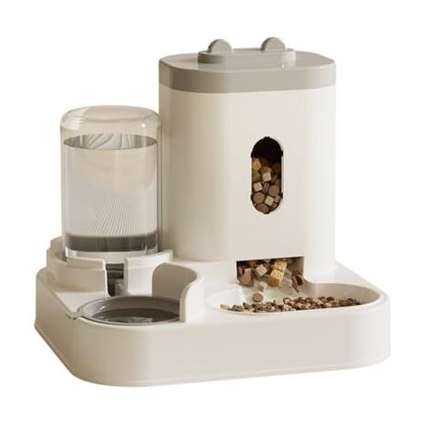 Distributeur Croquettes Chat/de Nourriture 2 en 1, Distributeur Automatique d'aliments et d'eau Animaux de Compagnie de Petite (1/5)