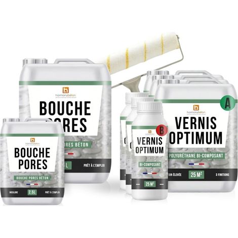 Harmony kit protection - Bouche pores + vernis Optimum - 75 m² Mate - Harmony Béton