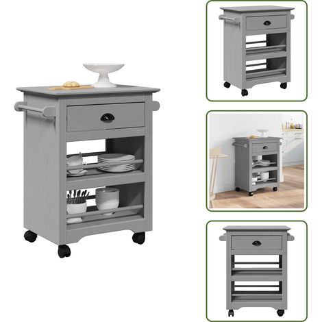 Küchenwagen BODO Grau 67,5x45x80 cm - Küchenwagen - Küchenregal - Beistellwagen - Gemüsewagen (1/5)