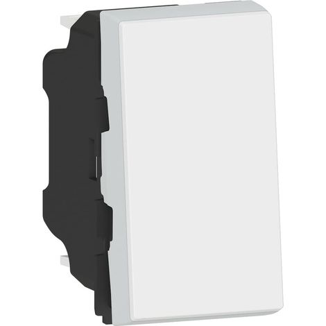 Interrupteur Mural Simple ou Va-et-vient 10A Mosaic Easy-Led Commande d'Éclairage 1 Module Sans Plaque Sans Support Fabriqué En France Blanc (1/5)