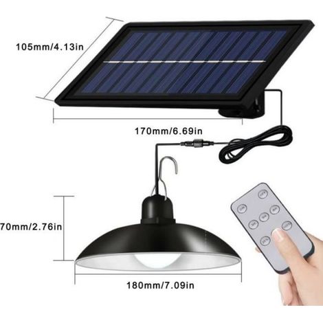 Lumière de Télécommande LED, Rétro Lampe solaire d'intérieur d'extérieur, l'éclairage solaire simple tete de jardin (1/4)