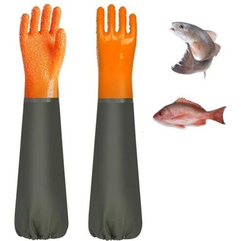 Gants imperméables extra-longs 65 cm, gants de protection de jardin d'hiver, gants longs pour hommes et femmes (rouge, doublure en velours) (1/5)