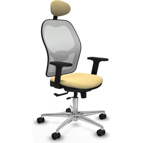 Silla de oficina piqueras y crespo Jorquera crema cuero sintético (1/2)