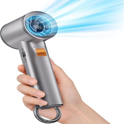 Ventilateur turbo portable d'extérieur, mini ventilateur personnel de poche, gris (1/5)