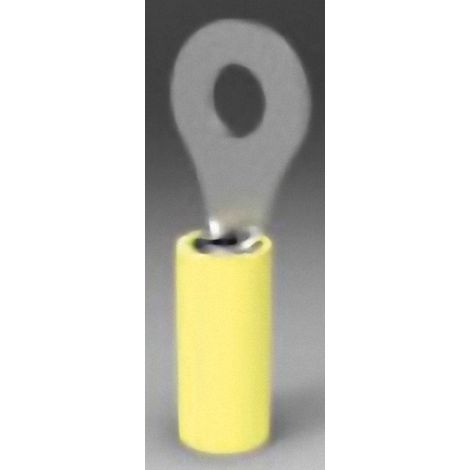 TE Connectivity 320569 Ringkabelschuh  Querschnitt (max.)=6.604 mm² Loch-Ø=6.35 mm Teilisoliert Gelb