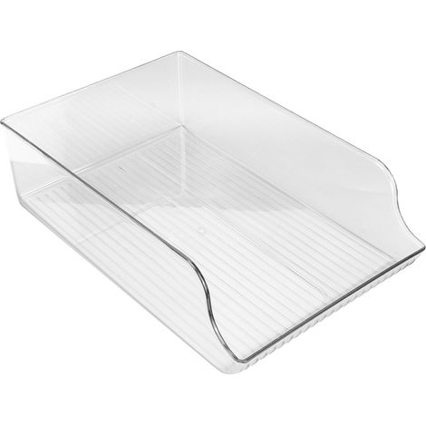 Boîte de rangement pour réfrigérateur à une seule couche pour bières et colas, boîte de rangement transparente à roulettes pour boissons, support de rangement pour canettes à usage domestique, grande  (1/5)