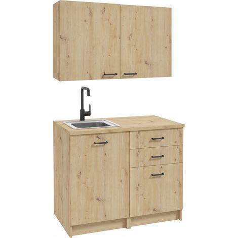 STAMAR  Küchenmöbel-Set - 100 x 60 cm - Eiche Artisan - Praktisch - Elegant - Modernes Design