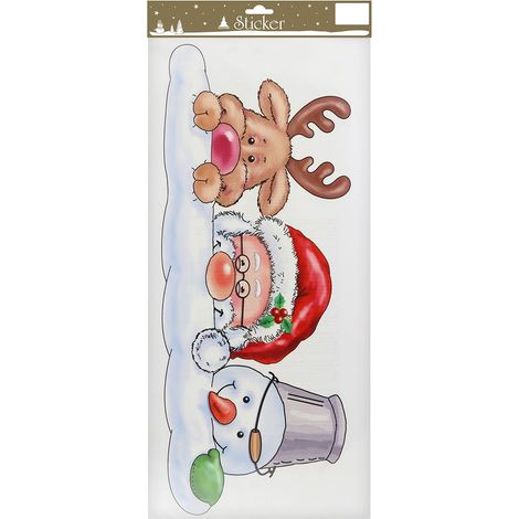 Fenstersticker bunt 23 x 49 cm Deko Weihnachten