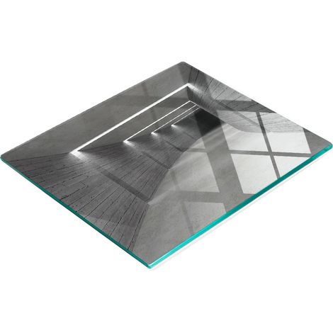 Tablero de cocina de vidrio templado duradero y elegante con dise帽o de hormig贸n, 60x52 cm.