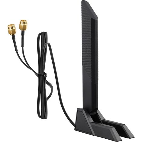 Antenne WiFi 6E Carte PC Tri-Bande 2.4/5/6GHz avec Base Magnétique (1/5)
