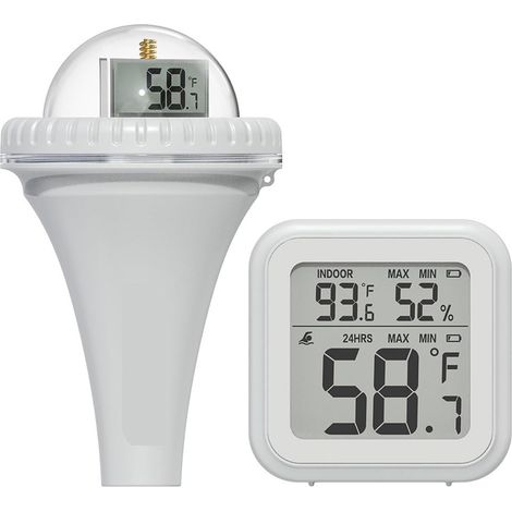Thermomètre à Eau Thermomètre De Piscine Numérique Flottant À 360 Degrés, Alimenté Par Énergie Solaire, For Piscine Extérieure, Étanche, Avec Écran LCD (1/4)