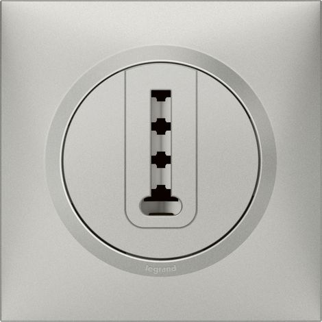 Legrand - Prise téléphone en T dooxie livrée avec plaque carrée alu - emballage blister