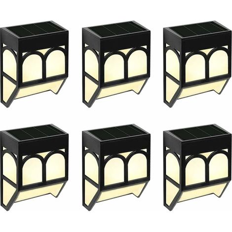 Lampe solaire de jardin extérieure - Lampes solaires décoratives étanches pour terrasse, clôture, patio, escalier, paysage, cour et allée (blanc chaud/changement de couleur - lot de 6) - RWEclairage e (1/5)
