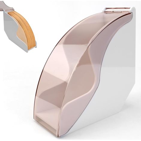 Porte-filtre à café avec couvercle, porte-sachet de filtre, rangement pour filtres à café, anti-poussière, étanche, convient aux cuisines, cafés, bars (blanc) (1/5)