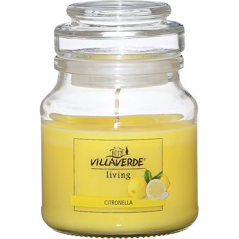 Villa Verde Duftkerze im Glas m. Deckel Citronella, Höhe  7,8 cm, Ø 7 cm Duftkerzen