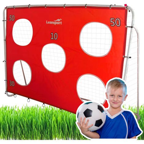 But d'entraînement de football avec tapis cible rouge 213 x 152 x 75 cm (1/4)