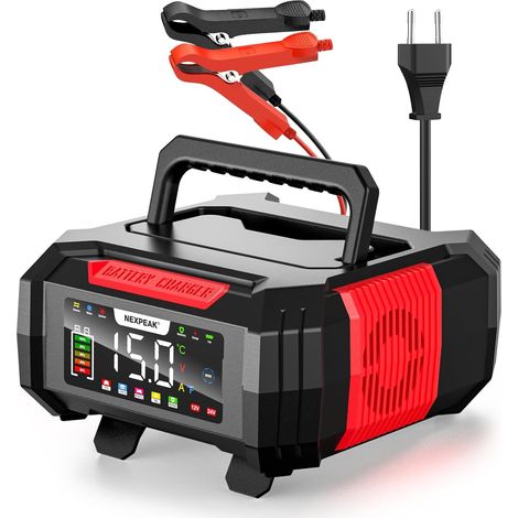 15A Chargeur de Batterie de Voiture, NC315 12V/24V Chargeur de Batterie Rangement des câbles Intelligent Automatique avec Compensation de Température pour Les Batteries Plomb-Acide et LifePO4 (1/5)
