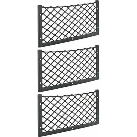 Set di 3 reti portaoggetti per auto 36 x 18 cm – Maglia elastica in nylon – Fissaggio ultra resistente per furgoni, camper e camion (1/3)