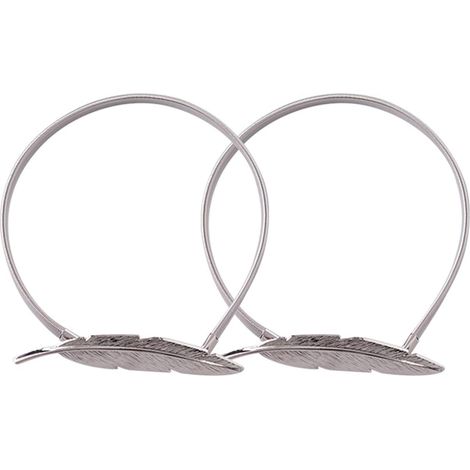 AIDUCHO 2pcs Embrasses de Rideaux, Embrasses Rideau Aimantée Magnétiques, Attache Rideaux fenetre Pince pour Rideaux en Alliage pour Rideaux (Feuilles d'argent) (1/5)