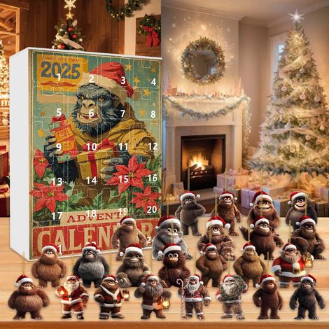 Calendrier De Lavent - 24 Portes - Figurine Bonhomme De Neige - Jouets Miniatures - Pour Decoration Noel - 1 Piece (1/5)