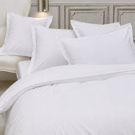 Parure de lit percale unie PRIMO Taie 50x70 cm 140x200 cm (1/5)