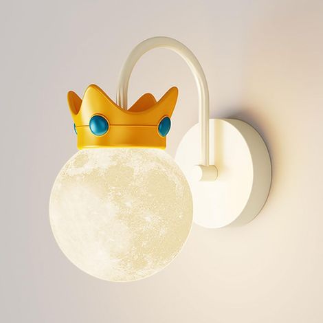 Applique murale Planet, applique murale en métal en forme de couronne avec abat-jour sphérique en acrylique, applique murale pour chambre d'enfant, douille G9, lampes de chevet, appliques murales mode (1/5)