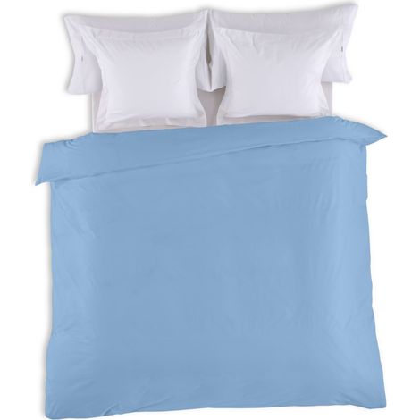 FUNDA NORDICA lisa color azul claro - Cama de 150/160 (1 pieza) - 50% algodón / 50% poliéster - 144 hilos. Gramage: 115 (1/4)
