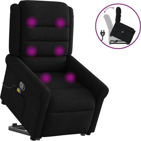 Fauteuil de massage inclinable en tissu noir (1/5)