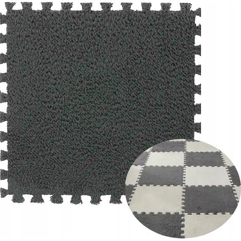 Tappeto puzzle in morbida schiuma, tappetino in velluto per bambini, 30 cm, grigio (1/5)