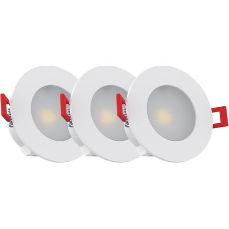 Xanlite – Lot de 3 spots encastrables LED IP65 – 345 lumens blanc neutre – 4,7W (eq. 50W) – Angle d’éclairage 100° – PACK3SEL345CWIP