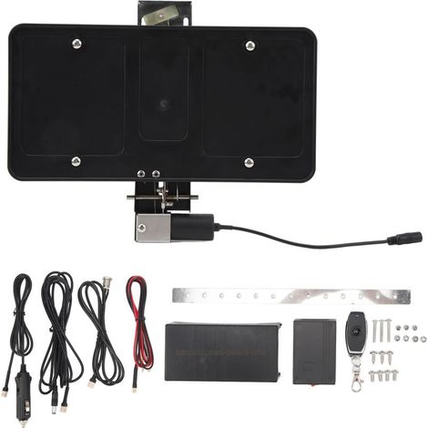 Support de plaque d'immatriculation rabattable. support de cadre de plaque d'immatriculation réglable pour télécommande pour véhicule Standard américain (1/5)