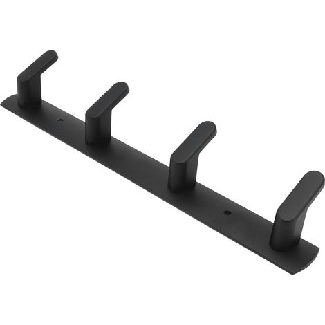 Crochets muraux noirs, adaptés aux cuisines, salles de bains et armoires.4Un crochet-Crochet simple en aluminium Space (1/5)
