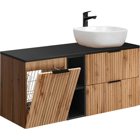 Mobile bagno con lavabo Adriel marrone e nero 120cm (1/5)