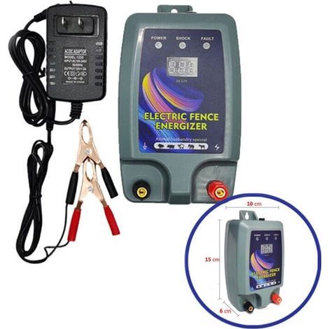 Kit de clôture électrique, Clôture électrique pour bétail, 3 modes d'alimentation pour élevage de volailles, électrificateur de clôture, haute puissance --- (1/5)
