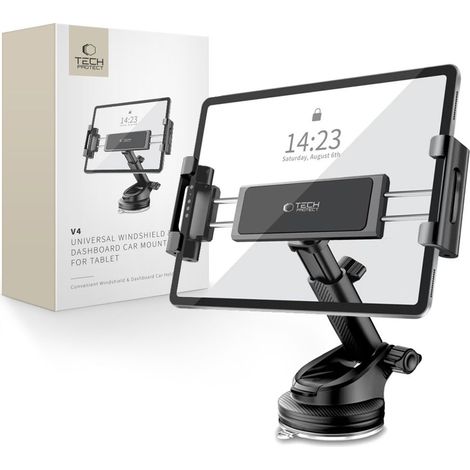 Support universel pour pare-brise et tableau de bord TECH-PROTECT V4 pour tablette, noir