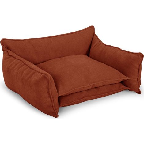 BOBOCHIC - Panier pour chien PLUTO tissu texturé XL (100 cm) Orange (1/4)