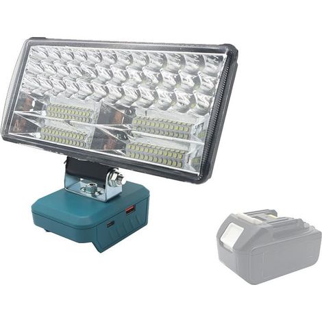 Lampe de travail LED Lampe de travail extérieure portable avec port de recharge USB,8 pouces 3300lm lampe de poche,compatible avec MaKita 14.4V-20V la batterie au lithium BL1860B BL1850B BL1840 (1/4)