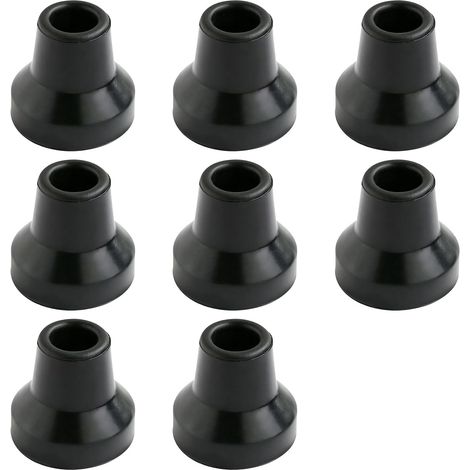 tapas de goma negras de 16 mm, tapas antideslizantes para tubos y varillas redondas, protectores de repuesto con placa metálica. (1/5)
