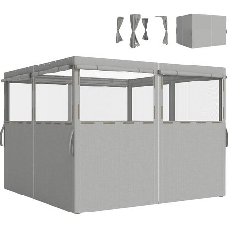 Murs latéraux de gazebo, protection UV, résistant aux intempéries, Gris Clair (1/5)