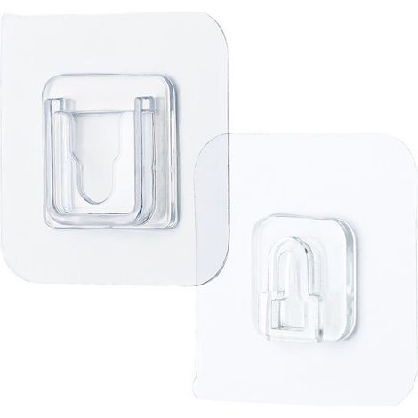 BEBUSINGOTO Doppelseitig Selbstklebende Wandhaken, Heavy-Duty Nahtlose Klebehaken, Doppelseitig Klebehaken, Doppelseitig Klebende Wandhaken (15 Paar) (1/5)