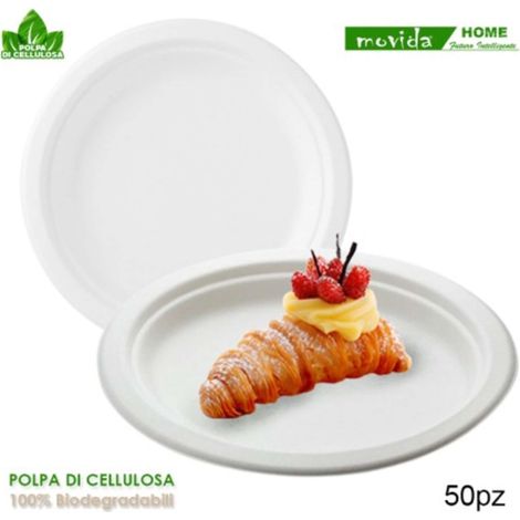 Confezione 50 Piatti Frutta In Cellulosa Bio